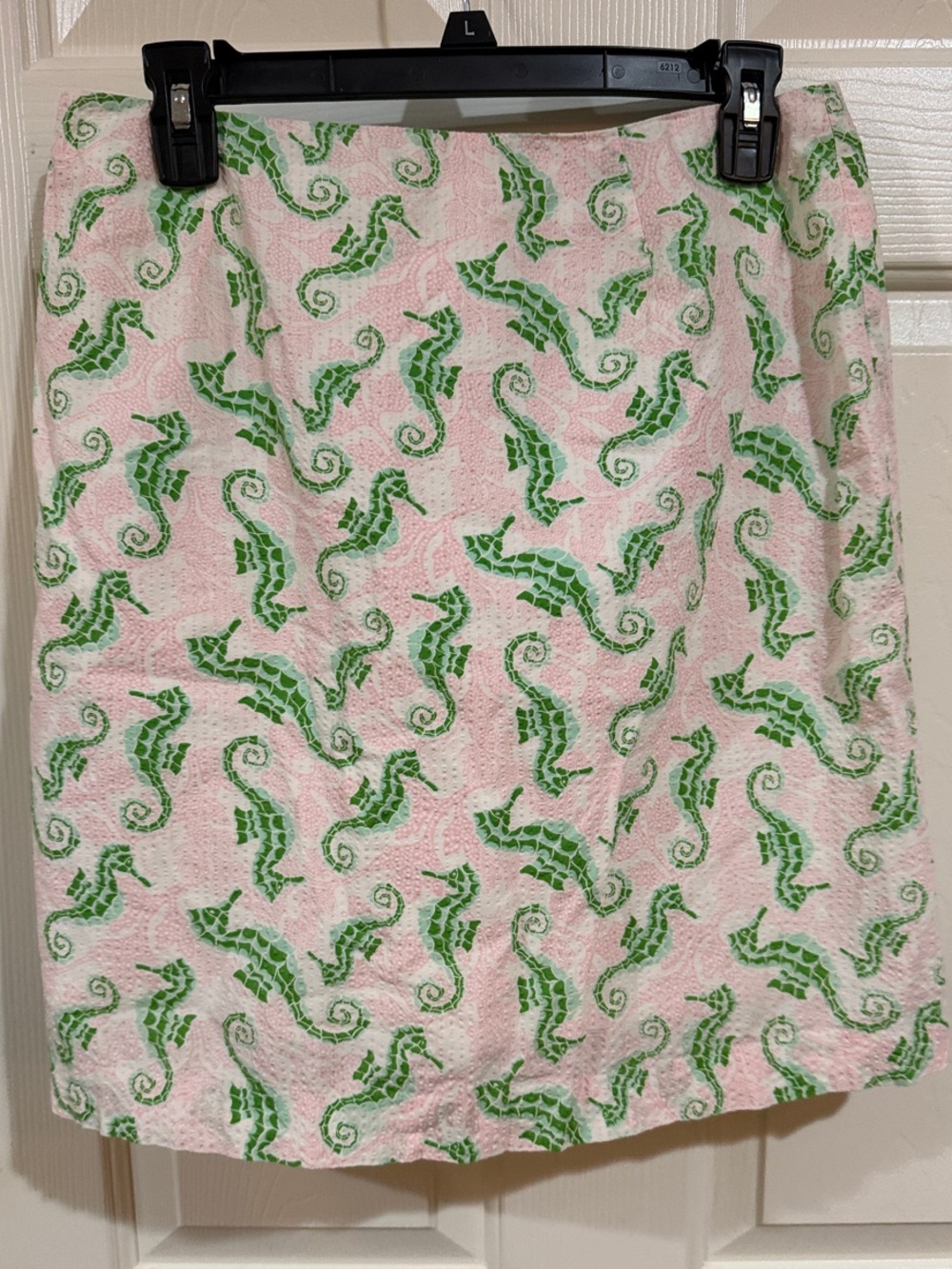 Vineyard Vines Pink Mini Skirt with Green Seahorse Print